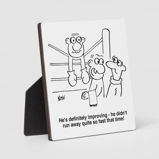 Boxer in the Boxing Ring. Funny Plaque (Front)