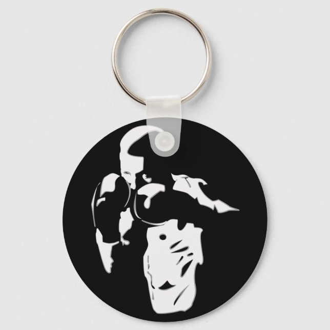 Boxer In The Shadows Key Ring (Front)