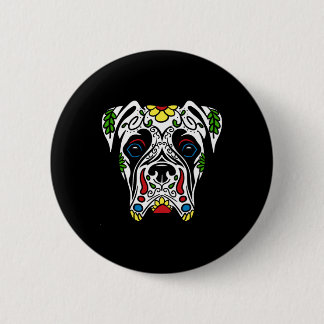 Boxer In White - Government Agencyd Sugar Skull 6 Cm Round Badge