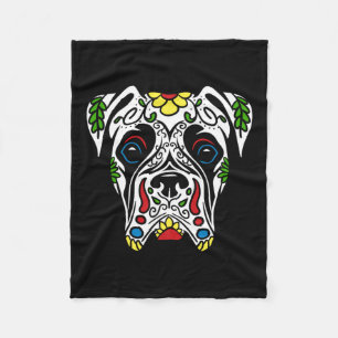 Boxer In White - Government Agencyd Sugar Skull Fleece Blanket