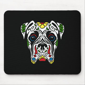 Boxer In White - Government Agencyd Sugar Skull Mouse Mat