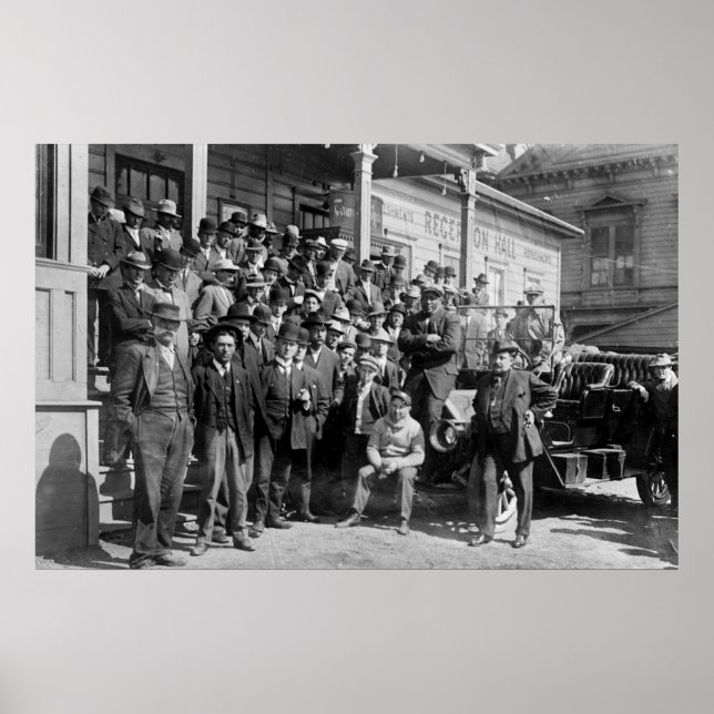 Boxer Jack Johnson and Trainers, early 1900s Poster (Front)