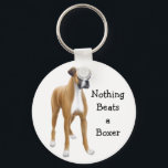 Boxer Keychain<br><div class="desc">Original fine art design of a Boxer dog by designer/illustrator Carolyn McFann of Two Purring Cats Studio on quality cards,  shirts and more great gifts for canine fans.</div>