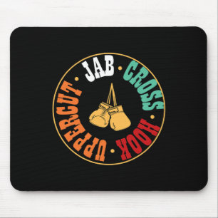 Boxer Kickboxing Workout Gift Jab Cross Hook Upper Mouse Mat