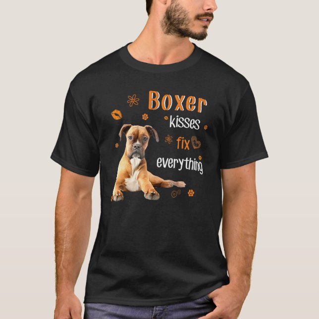 Boxer Kisses Fix Everything T-Shirt (Front)