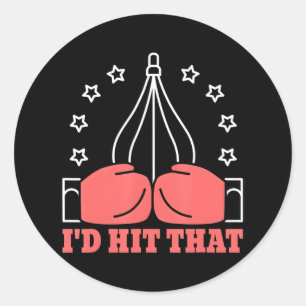 Boxer Knockout Punch Sports Fight Boxing Gloves Classic Round Sticker