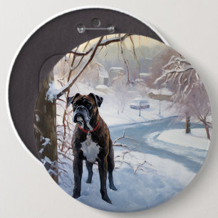 Boxer Let It Snow Christmas 6 Cm Round Badge
