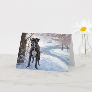 Boxer Let It Snow Christmas Card