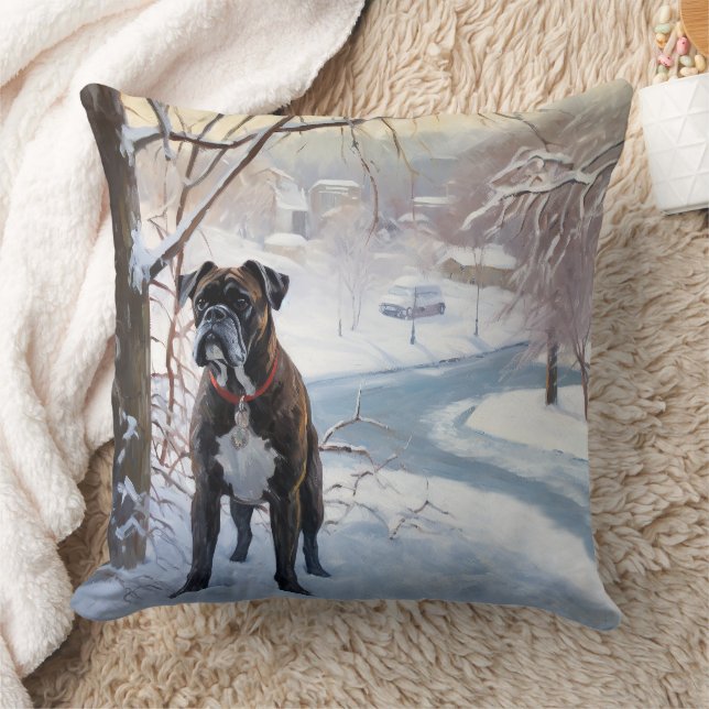 Boxer Let It Snow Christmas Cushion (Blanket)