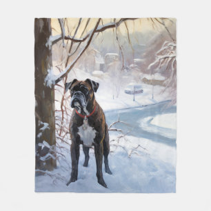 Boxer Let It Snow Christmas Fleece Blanket