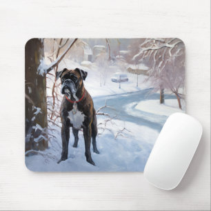 Boxer Let It Snow Christmas Mouse Mat