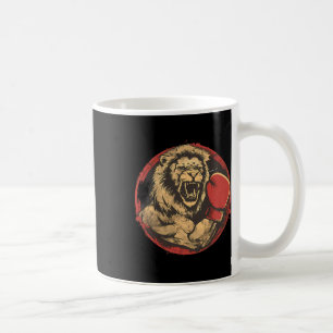 Boxer Lion Portrait Motif Wildlife Kickboxing Love Coffee Mug
