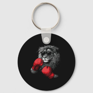 Boxer Lion Portrait Motif Wildlife Kickboxing Love Key Ring