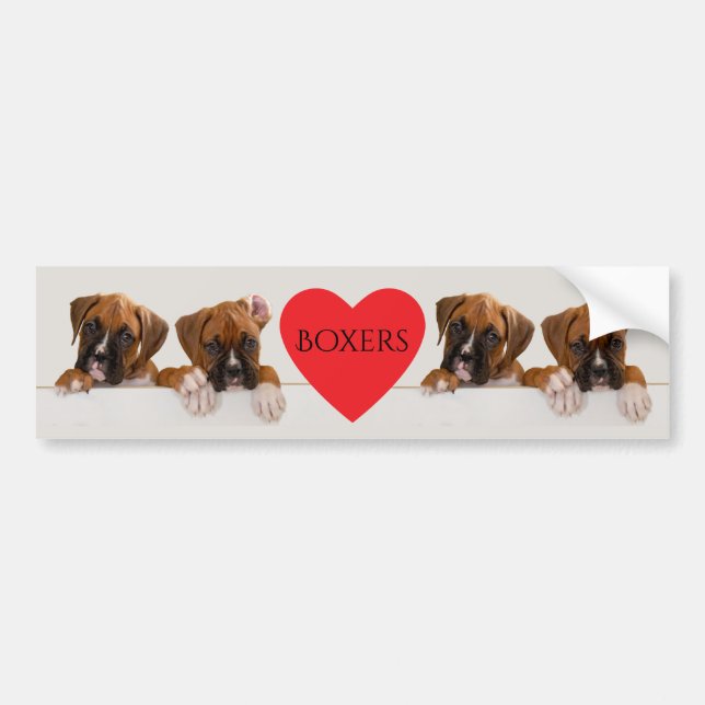 Boxer Love Bumper Sticker (Front)