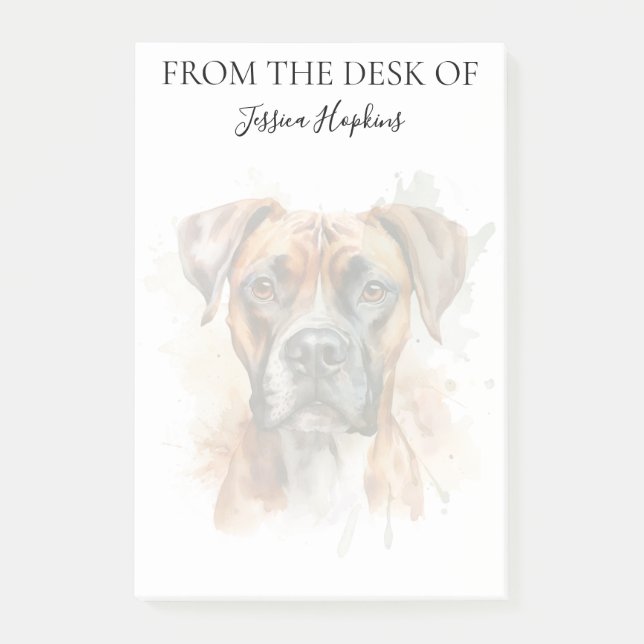 Boxer Lover Monogrammed Dog Post-it Notes (Front)