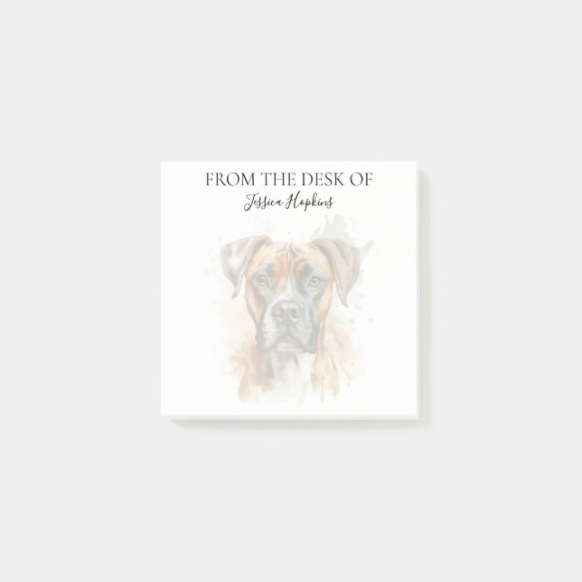 Boxer Lover Monogrammed Dog Post-it Notes (Front)