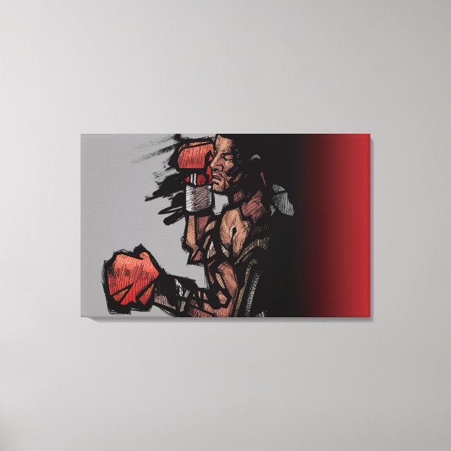 Boxer lying down canvas print (Front)