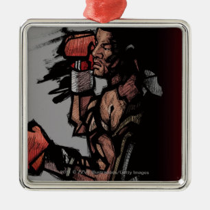 Boxer lying down metal tree decoration