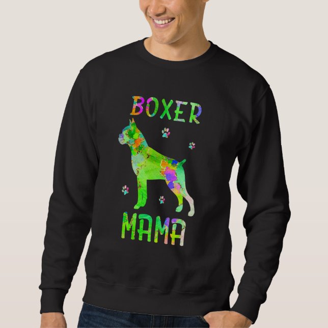 Boxer Mama Colourful Dog Mum Sweatshirt (Front)
