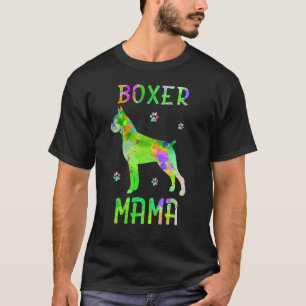 Boxer Mama Colourful Dog Mum T-Shirt