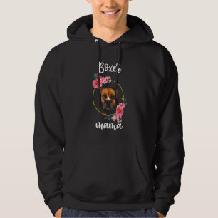 Boxer Mama Floral Women Mothers Day Dog Mum Hoodie