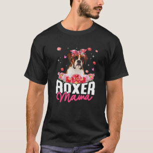 Boxer Mama Flower Bandanna Dog Lover Mother's Day T-Shirt