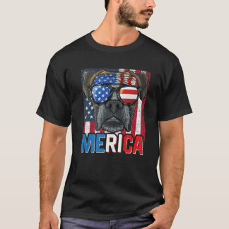 Boxer Merica Flag 4Th Of July Dog American Puppy P T-Shirt