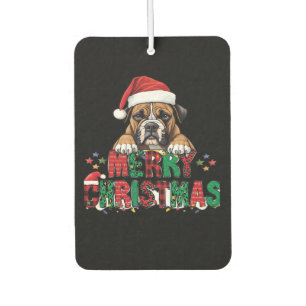 Boxer - Merry Christmas Dog Oversized T-Shirt Car Air Freshener