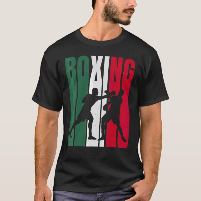 Boxer Mexican Flag Boxing T-Shirt (Front)