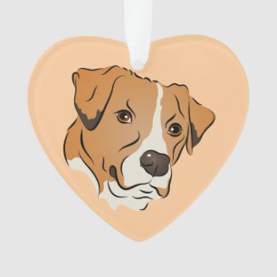 Boxer Mix Graphic Dog Portrait Ornament