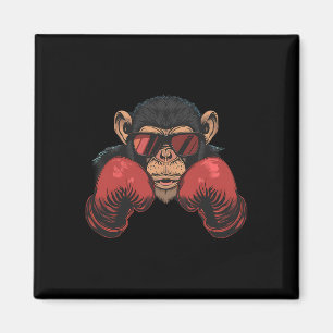 Boxer Monkey With Boxing Gloves Kickboxing Funny B Magnet