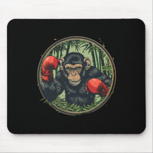 Boxer Monkey With Boxing Gloves Kickboxing Funny B Mouse Mat
