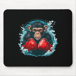 Boxer Monkey With Boxing Gloves Kickboxing Funny B Mouse Mat