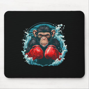 Boxer Monkey With Boxing Gloves Kickboxing Funny B Mouse Mat