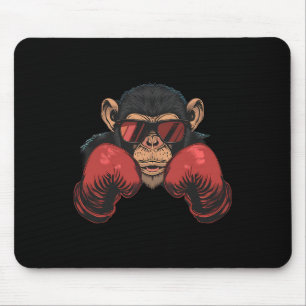 Boxer Monkey With Boxing Gloves Kickboxing Funny B Mouse Mat