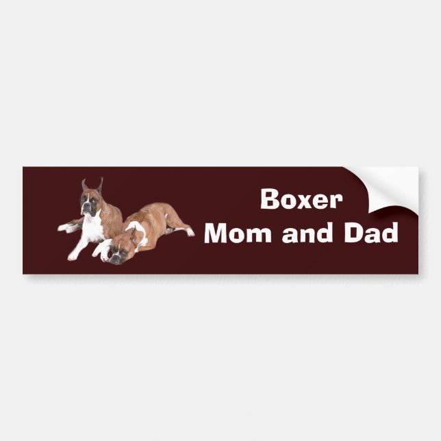 Boxer Mum and Dad Bumper Sticker (Front)