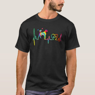 Boxer Mum Dad Heartbeat Tie Dye Dog T-Shirt
