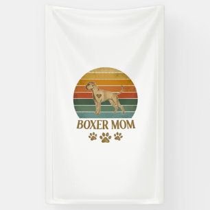 Boxer Mum Dog Retro Sunset Paw Prints_1 Banner