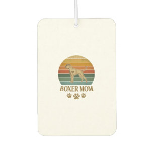 Boxer Mum Dog Retro Sunset Paw Prints_1 Car Air Freshener