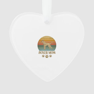 Boxer Mum Dog Retro Sunset Paw Prints_1 Ornament