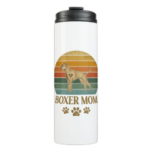 Boxer Mum Dog Retro Sunset Paw Prints_1 Thermal Tumbler