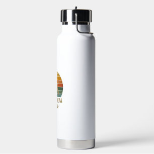Boxer Mum Dog Retro Sunset Paw Prints_1 Water Bottle