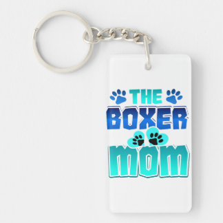 Boxer Mum Funny Dog Lover Paw Prints Boxer Mum Key Ring