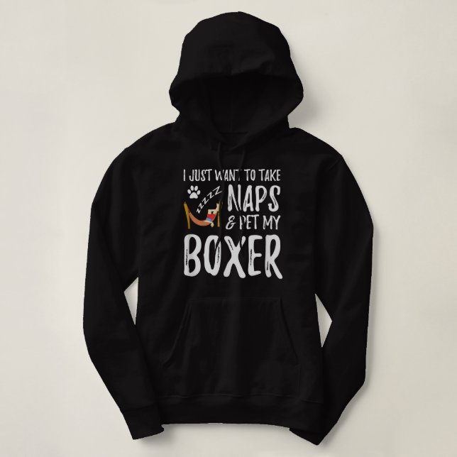 Boxer Mum Nap Funny Dog Mum Gift Idea Hoodie (Design Front)