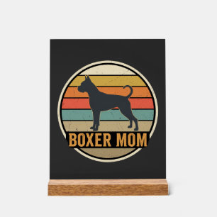 Boxer Mum Retro Sunset Dog Acrylic Sign