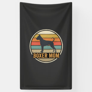 Boxer Mum Retro Sunset Dog Banner