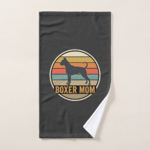 Boxer Mum Retro Sunset Dog Hand Towel