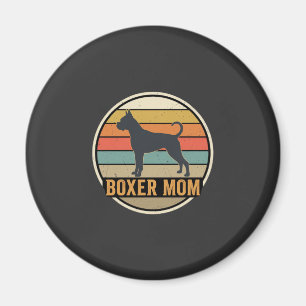 Boxer Mum Retro Sunset Dog Magnet