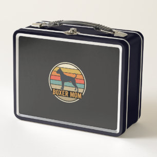 Boxer Mum Retro Sunset Dog Metal Lunch Box