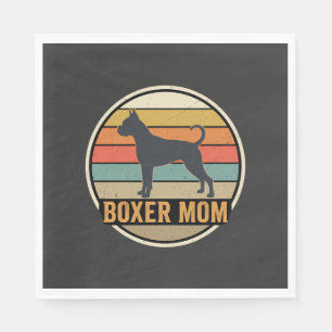 Boxer Mum Retro Sunset Dog Napkin